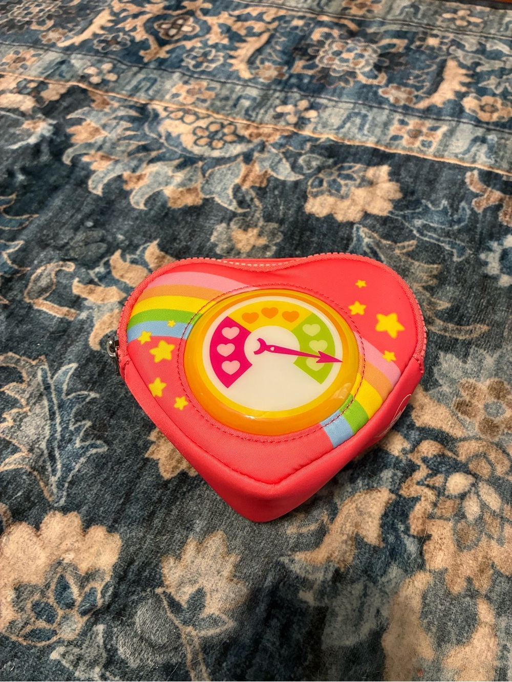 Care Bears Heart-Shaped Rainbow Coin Purse in Bright Pink